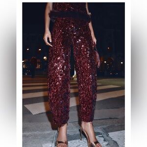 NWT ZARA blogger fav 2025 collection SEQUIN BARREL PANTS SIZE M 
🚨firm price